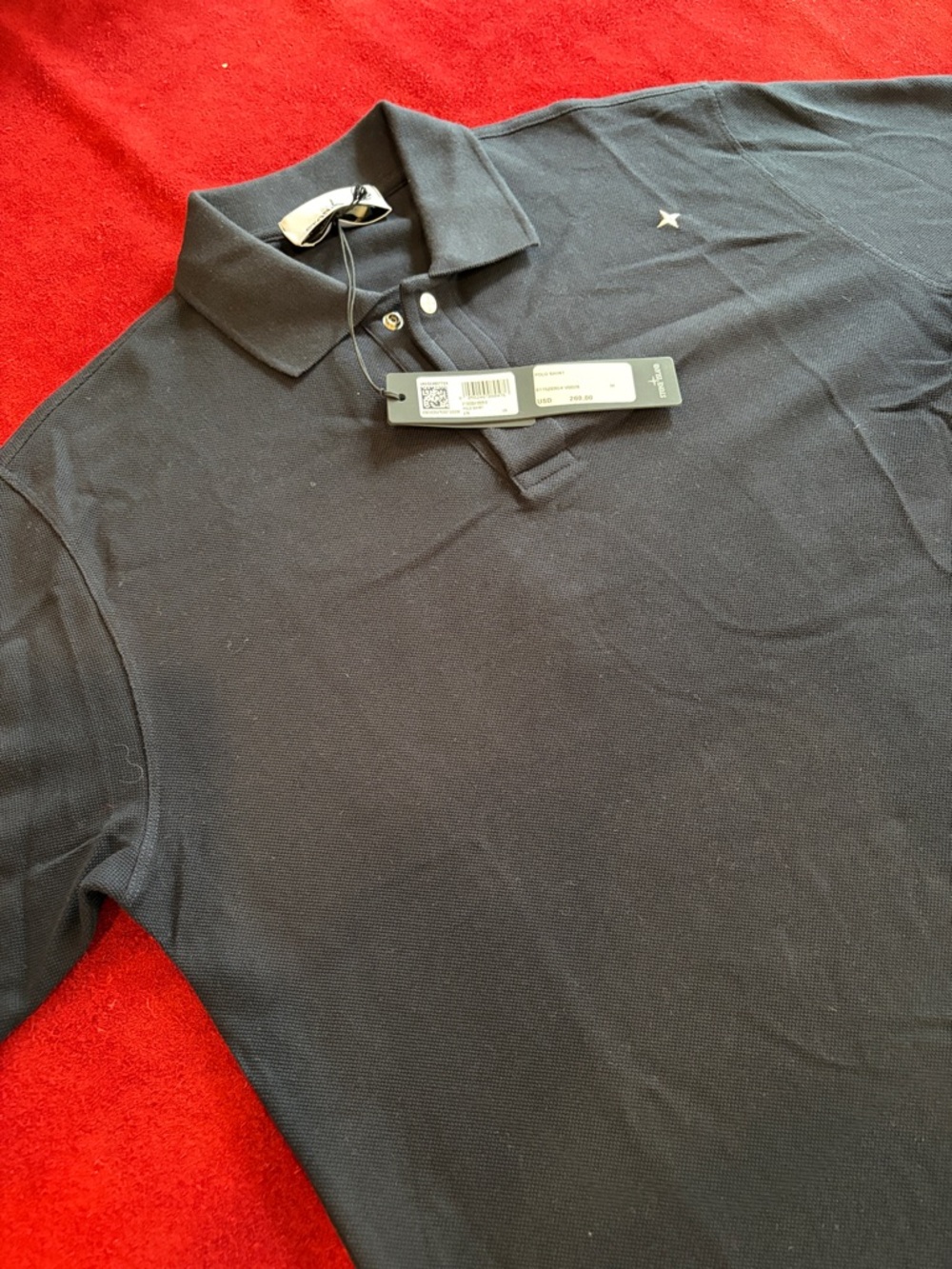 Stone Island Men's Dark Navy Polo with Star Detail